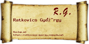 Ratkovics György névjegykártya