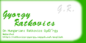 gyorgy ratkovics business card